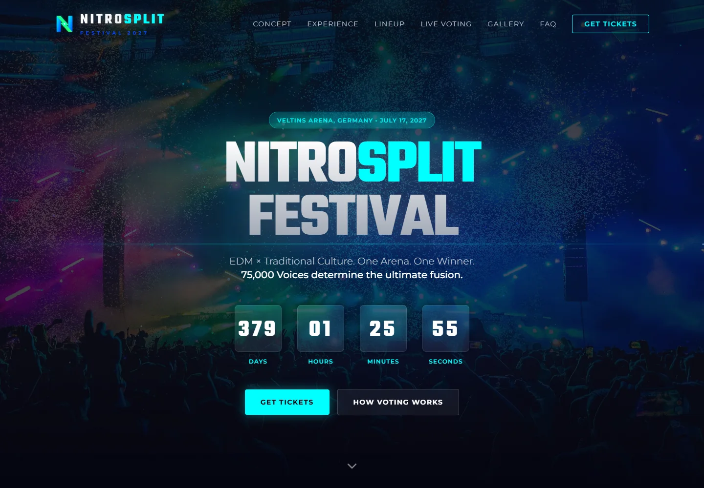 Nitro Festival — website screenshot
